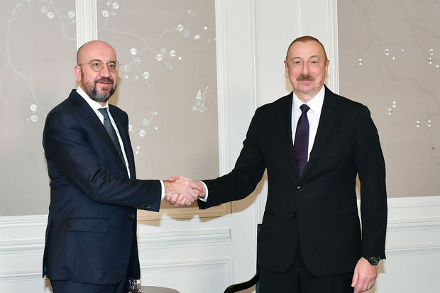 Prezident İlham Əliyevin Münhendə Avropa İttifaqı Şurasının Prezidenti ilə görüşü olub