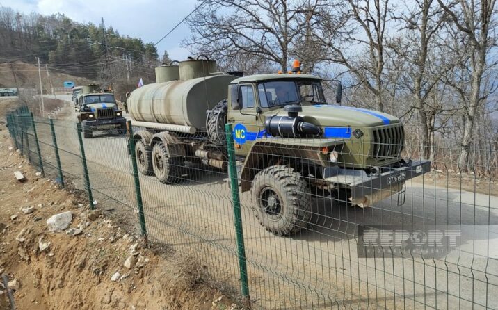 Xankəndi-Laçın yolunda Rusiya sülhməramlılarına məxsus 61 avtomobil keçib