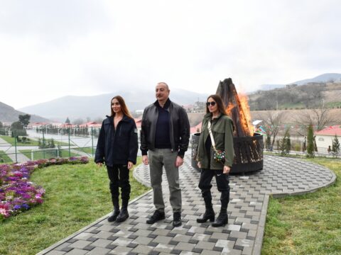 Prezident və ailəsinin Talış kəndinə səfərindən FOTOLAR