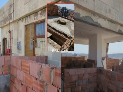 Binanın üstündə inşa edilən qanunsuz tikinti dayandırıldı