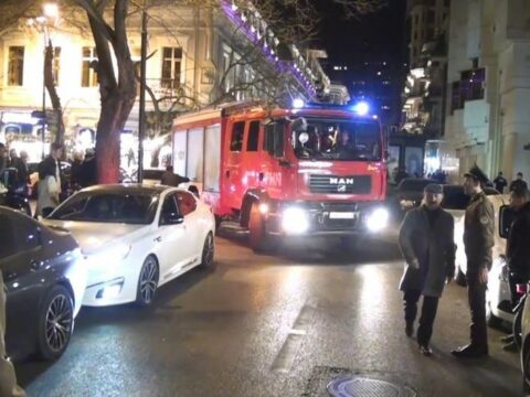 FHN “Fəvvarələr meydanı” ərazisində şərti yanğın təlimi keçirib