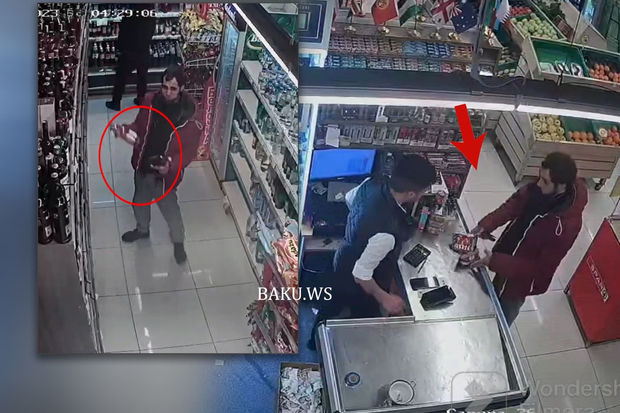 Bakıda mağazadan viskilər oğurlandı – ANBAAN VİDEO