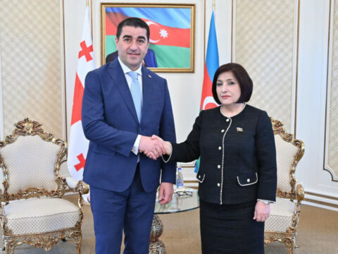 Sahibə Qafarova Gürcüstan parlamentinin sədri ilə görüşüb
