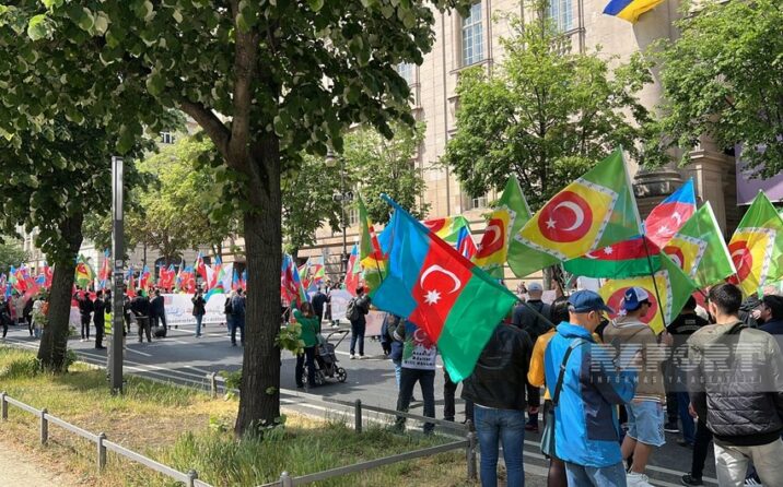 Berlində güney azərbaycanlılar etiraz aksiyası keçirib