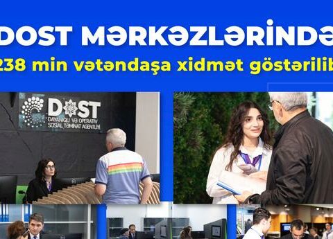 DOST mərkəzlərində son 4 ayda 238 min vətəndaşa xidmət göstərilib