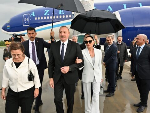 İlham Əliyev və xanımı Ərdoğanın andiçmə mərasimində