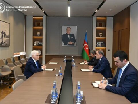 Ceyhun Bayramov Rusiya səfirini Azərbaycandakı diplomatik fəaliyyətinin bitməsi münasibətilə qəbul edib