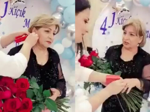 Xırdalanda müəllimə taxılan qızıl sırğalar gündəm oldu