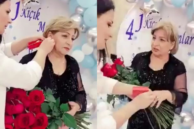 Xırdalanda müəllimə taxılan qızıl sırğalar gündəm oldu
