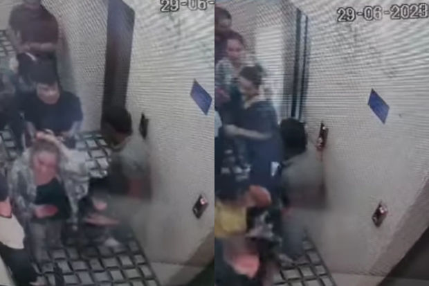 Bakıda qırılan liftdə xəsarət alanların çıxarılma görüntüləri