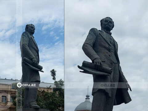 Bakının baş memarının heykəli baxımsız vəziyyətdədir