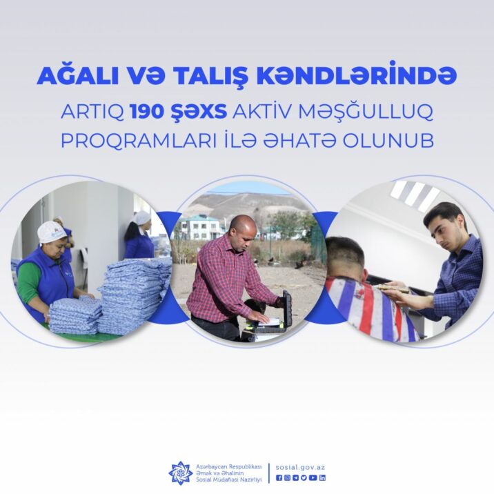 Ağalı və Talış kəndlərində 190 şəxs aktiv məşğulluq proqramları ilə əhatə olunub