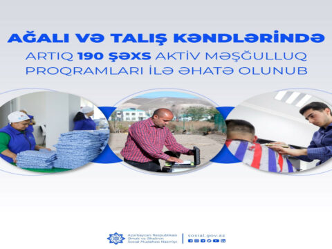 Ağalı və Talışda 190 şəxs aktiv məşğulluq proqramları ilə əhatə olundu