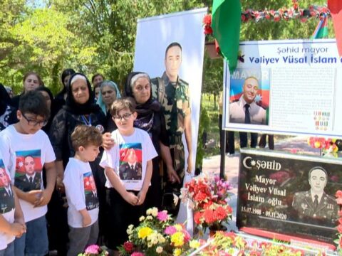 Şəhid mayor Vüsal Vəliyevin doğum günündə xatirəsi anılıb