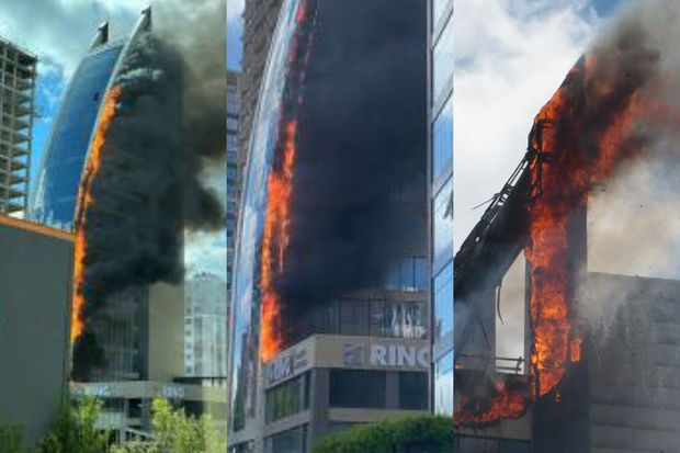 İstanbulda 17 mərtəbəli binada yanğın başlayıb – FOTO/VİDEO