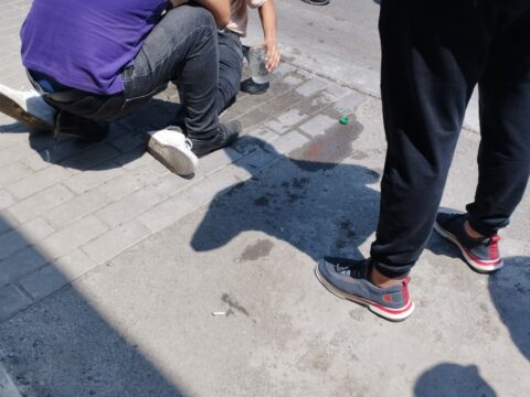 Xətaidə yol qəzasında  piyadanın vurulma anı: Video