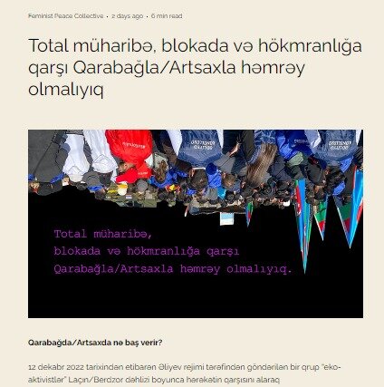 Azərbaycan əleyhinə bəyanatın feminizmlə nə əlaqəsi?