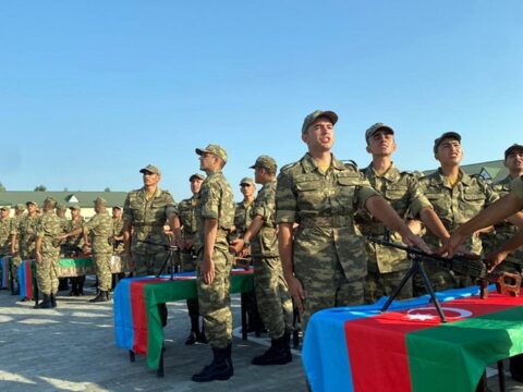 Azərbaycan Ordusunda gənc əsgərlərin andiçmə mərasimləri keçirilib
