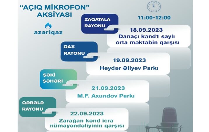“Açıq mikrofon” aksiyasının keçiriləcəyi şəhər və rayonlar açıqlandı