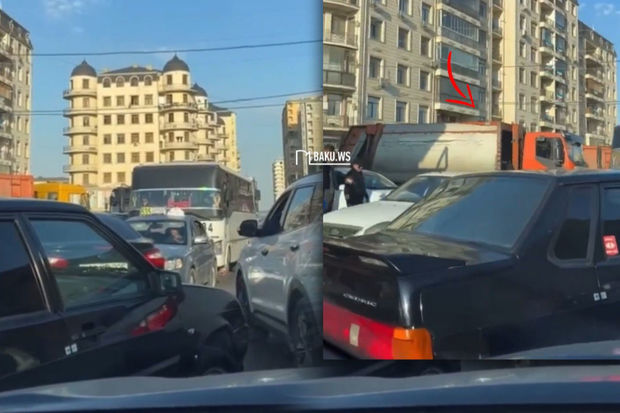 Xırdalanda hər gün eyni vaxtda yolu bağlayan zibildaşıyan maşın narazılıq yaratdı
