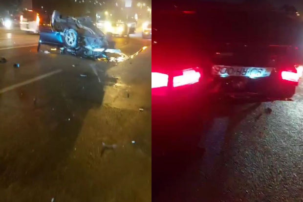Bakıda BMW aşıb – VİDEO