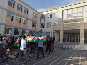 Biləsuvarda Bayraq yürüşü keçirilib
