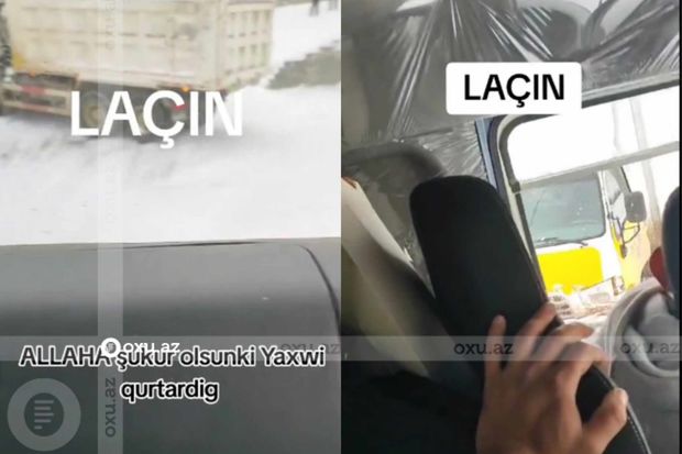 Laçında iki yük maşını toqquşdu