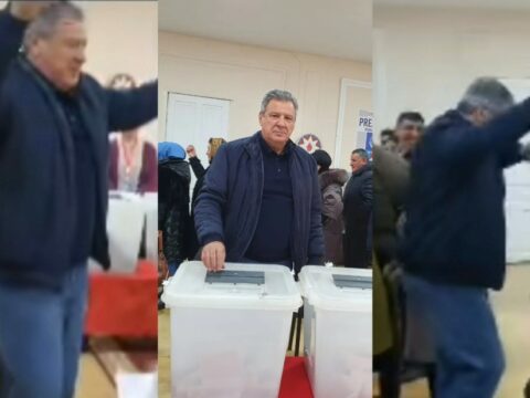 Rəqs edərək səs verən Ağalar Bayramov: “Bayramda rəqs edərlər də”-FOTO+VİDEO