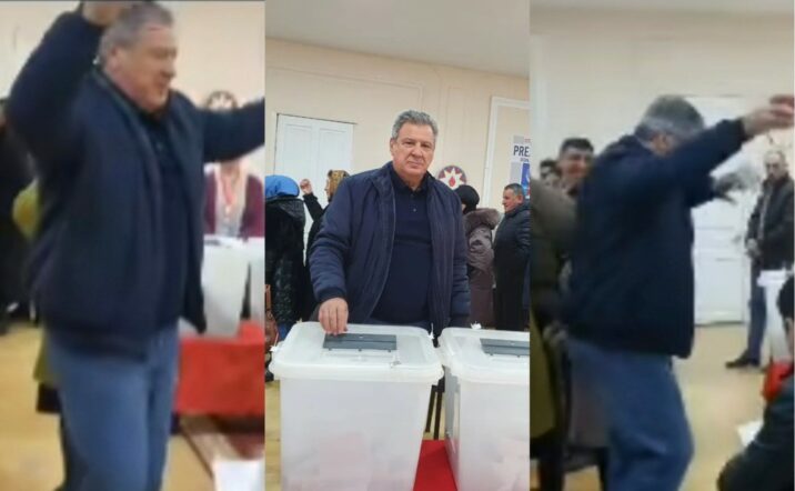 Rəqs edərək səs verən Ağalar Bayramov: “Bayramda rəqs edərlər də”-FOTO+VİDEO