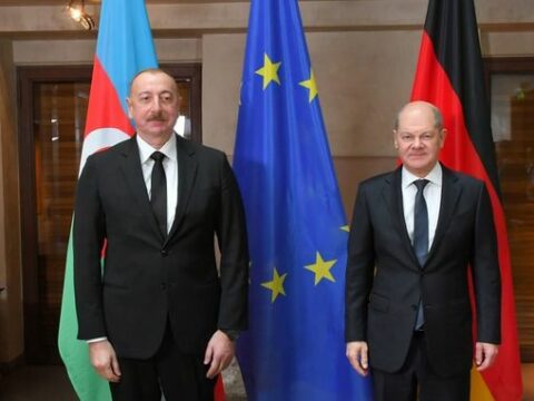 Münhendə İlham Əliyevin Olaf Şolts və Nikol Paşinyan ilə birgə görüşü olub