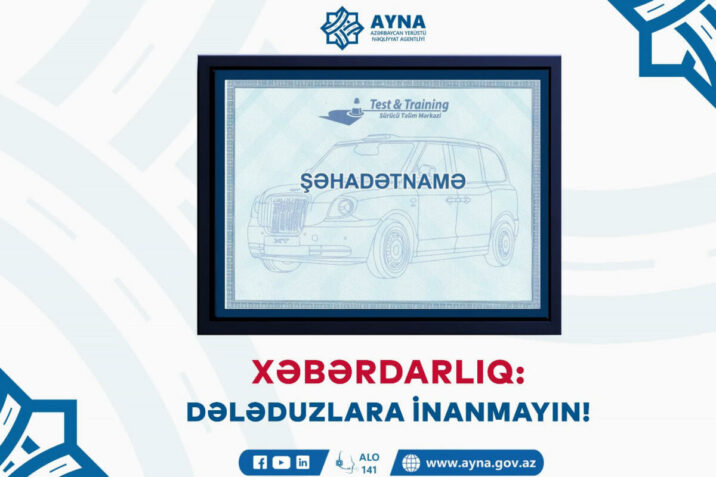 AYNA taksi sürücülərinə xəbərdarlıq etdi