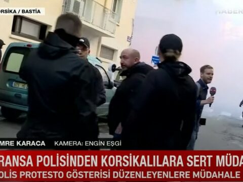 Fransa polisi Korsikada “Haber Global”ın çəkiliş qrupuna müdaxilə edib