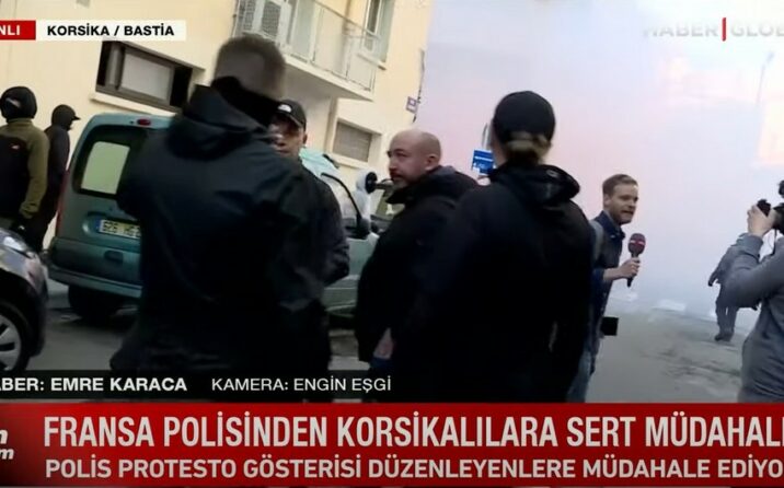 Fransa polisi Korsikada “Haber Global”ın çəkiliş qrupuna müdaxilə edib