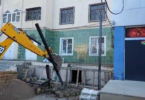 Sumqayıtda qanunsuz tikili söküldü – FOTO/VİDEO