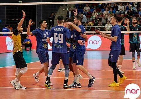 “Nar” voleybol üzrə ölkə çempionlarını təbrik edir
