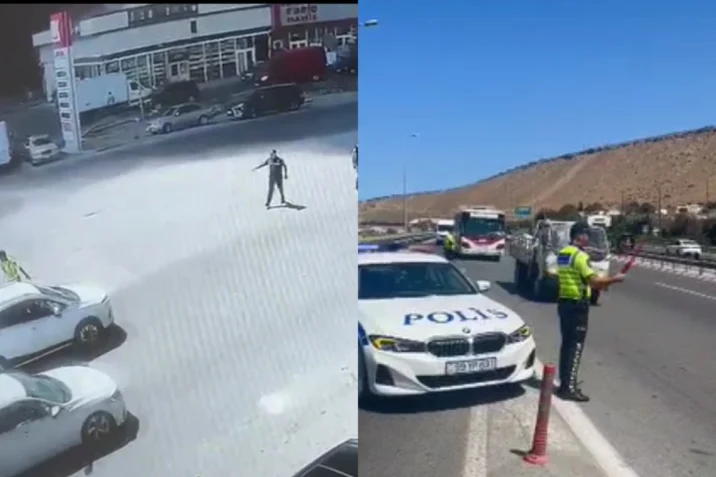 “Sədərək” ticarət mərkəzindəki yanğınla əlaqədar yollarda təhlükəsizlik tədbirləri görülür-Video