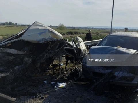 Sabirabadda zəncirvari qəza: 1 ölü, 5 yaralı – Foto