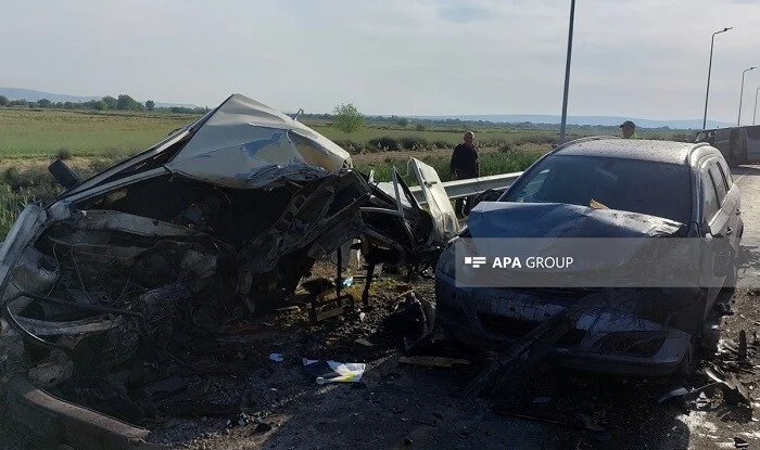 Sabirabadda zəncirvari qəza: 1 ölü, 5 yaralı – Foto