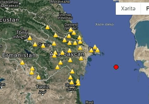 Xəzər dənizində zəlzələ baş verdi