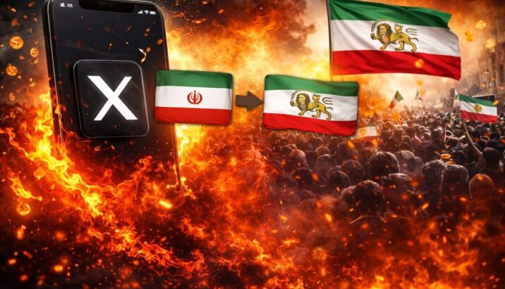 X-dən İrana zərbə: dövlət bayrağı silindi, şahın bayrağı gətirildi