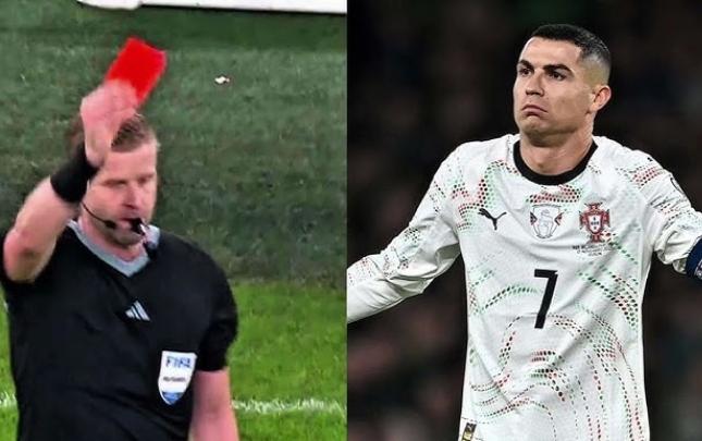 Ronaldonun milli karyerasında ilk qırmızı vərəqəsi