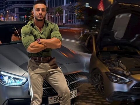 Həmin “Mercedes”lə qəza törətdiyi anları paylaşdı