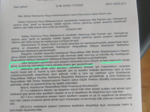Afət Fərmanqızı: “Bakıdayam, kim istəyir, görüşək – məhkəmələr hələ davam edir”