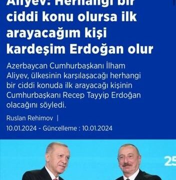 İlham Əliyevin yerli televiziya kanallarına müsahibəsi Türkiyə mediasında geniş işıqlandırılıb