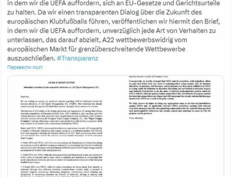 Avropa Superliqası UEFA-ya xəbərdarlıq edib