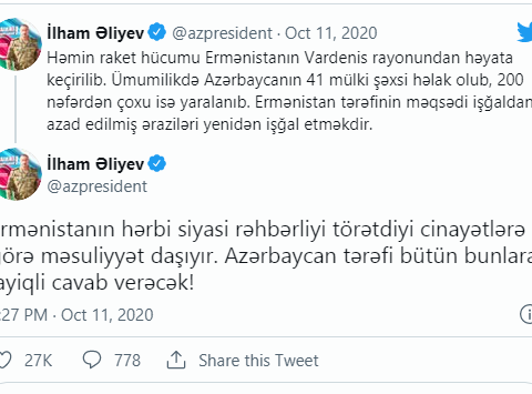 Vətən müharibəsinin 15-ci günü – 11 oktyabrda baş verənlər…